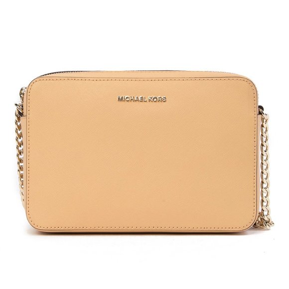 NWT MICHAEL MICHAEL Kors Jet Set Leather Crossbody Bag Butternut TAN AUTHENTIC
